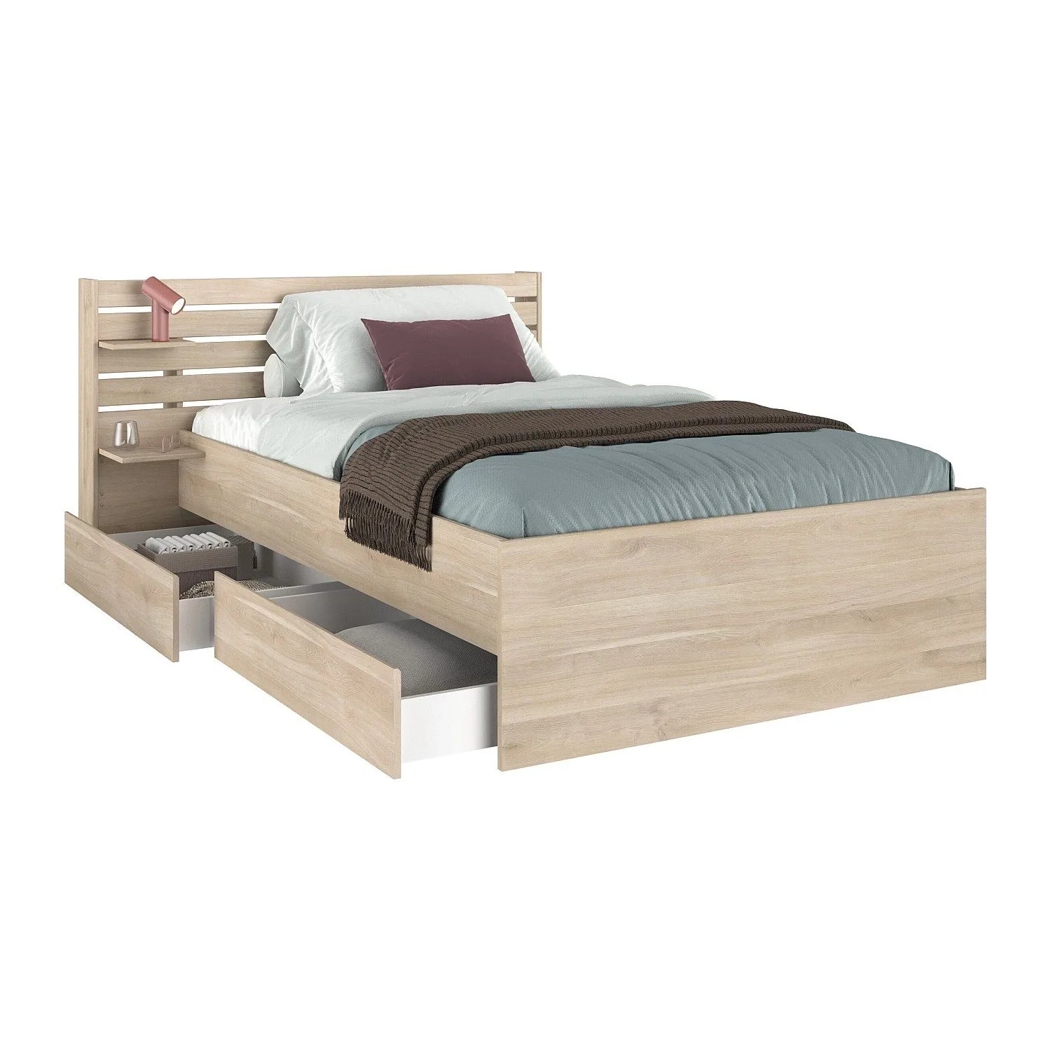 Vente-unique Bettrahmen Tenalia Naturfarben Hell 151.5 cm