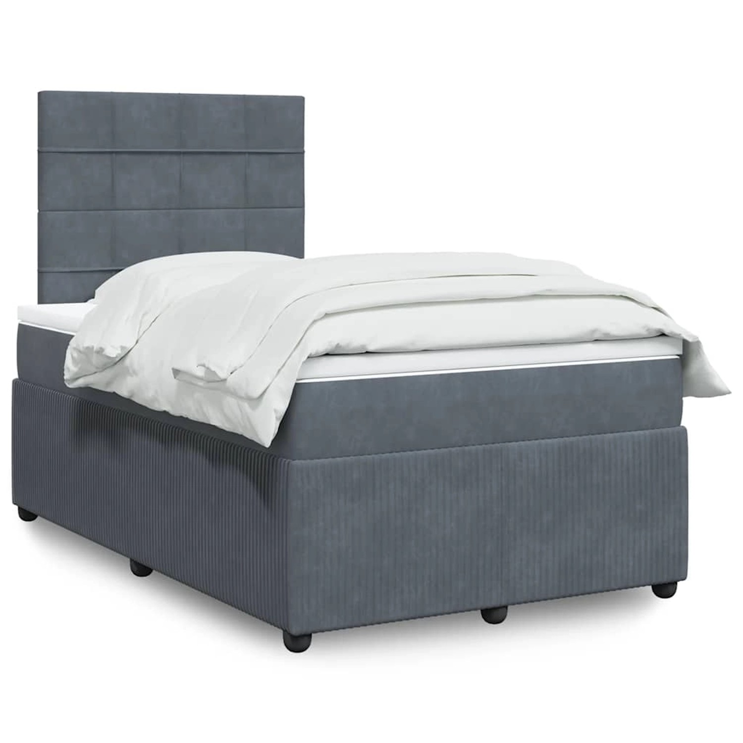vidaXL Boxspringbett mit Matratze Dunkelgrau 120x190 cm Samt 3294587 günstig online kaufen