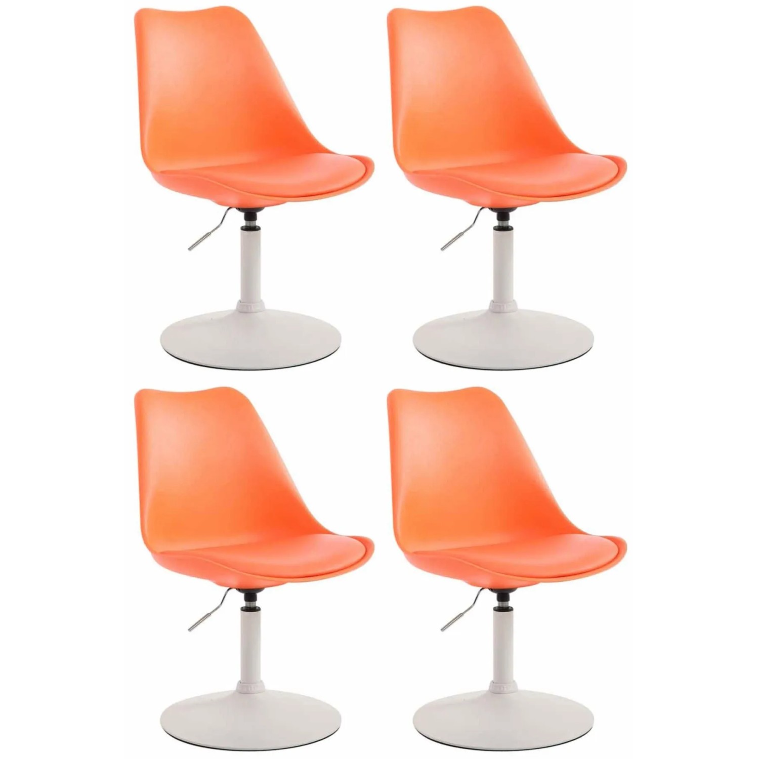 CLP 4er Set Esszimmerstühle Maverick Kunststoff Orange/Weiß