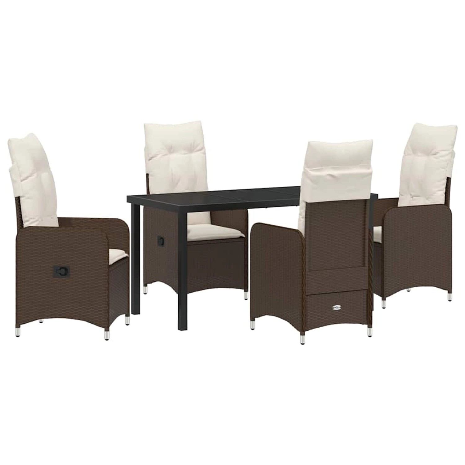 vidaXL 5-Teiliges Gartentischset mit Kissen in Braun aus Poly Rattan 337964 günstig online kaufen