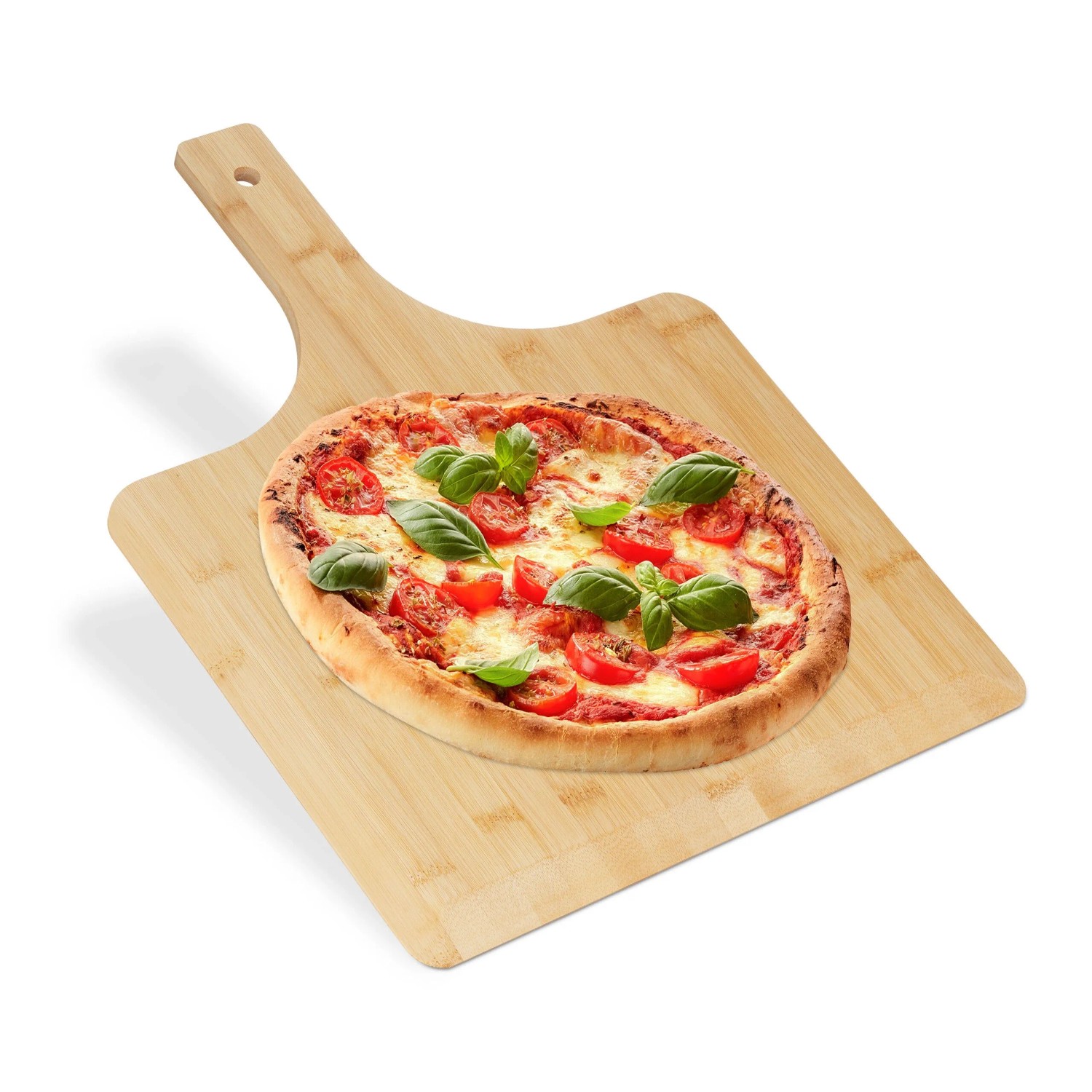 Relaxdays Pizzaschieber Bambus Natur XXL 27,5 cm x 33,5 cm 1 kg