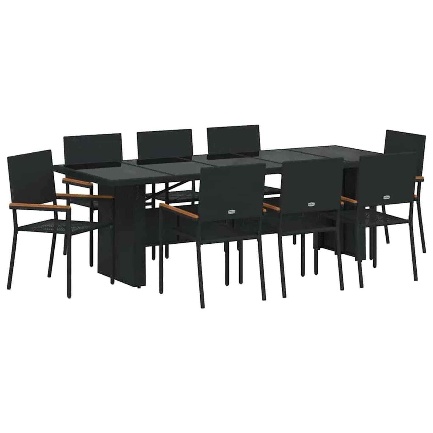 vidaXL Garten Essgruppe 9-Tlg Schwarz Poly Rattan 3365414 günstig online kaufen