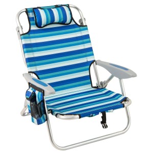 Costway Strandstuhl Klappbar mit Kühltasche & Schultergurten 1 Stuhl