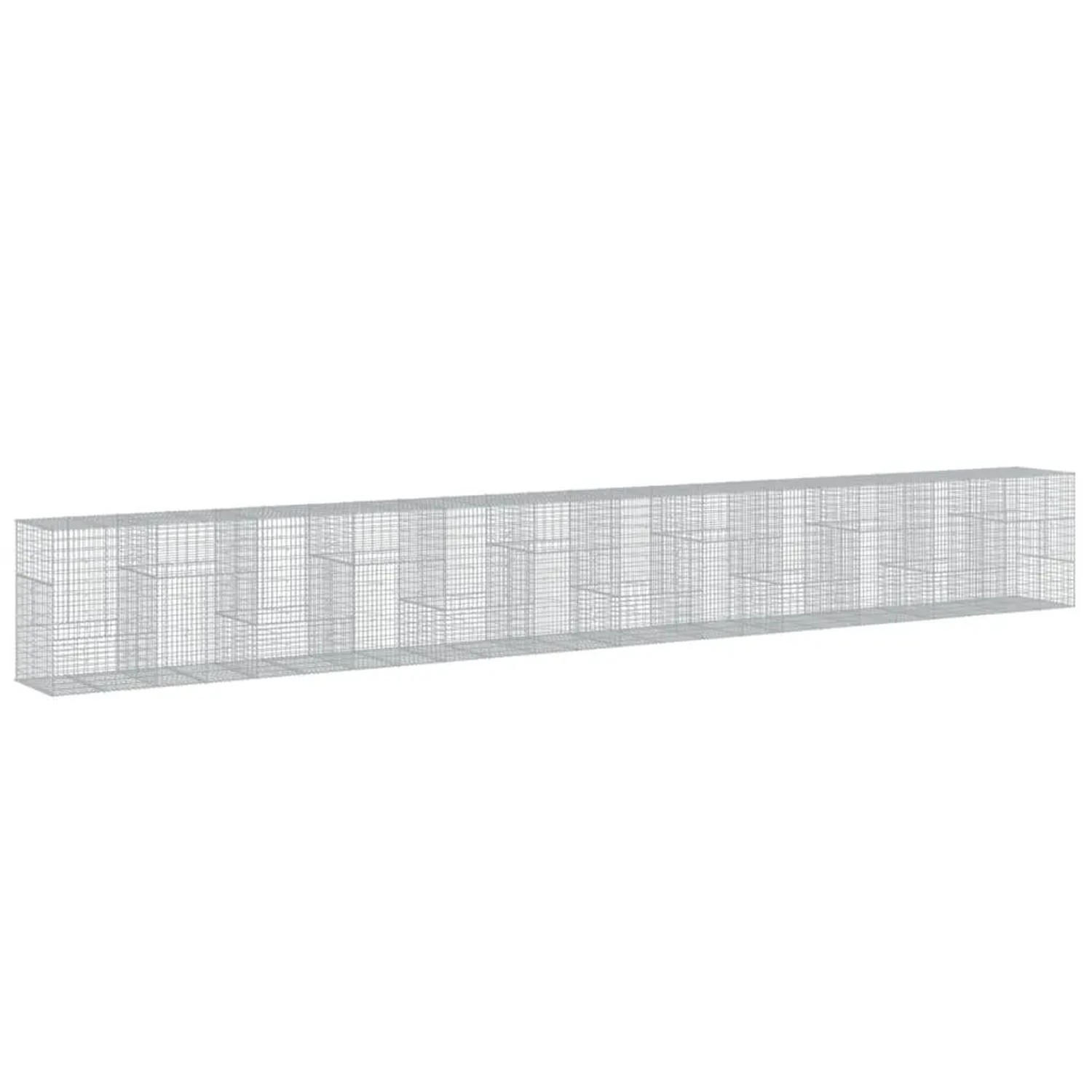 vidaXL Gabione mit Deckel 1200x100x150 cm Verzinktes Eisen 3295224