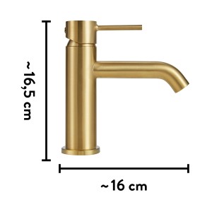 Goldene baliv Waschtischarmatur WT-630 mit Einhebelmischer und Pop-up Ventil.