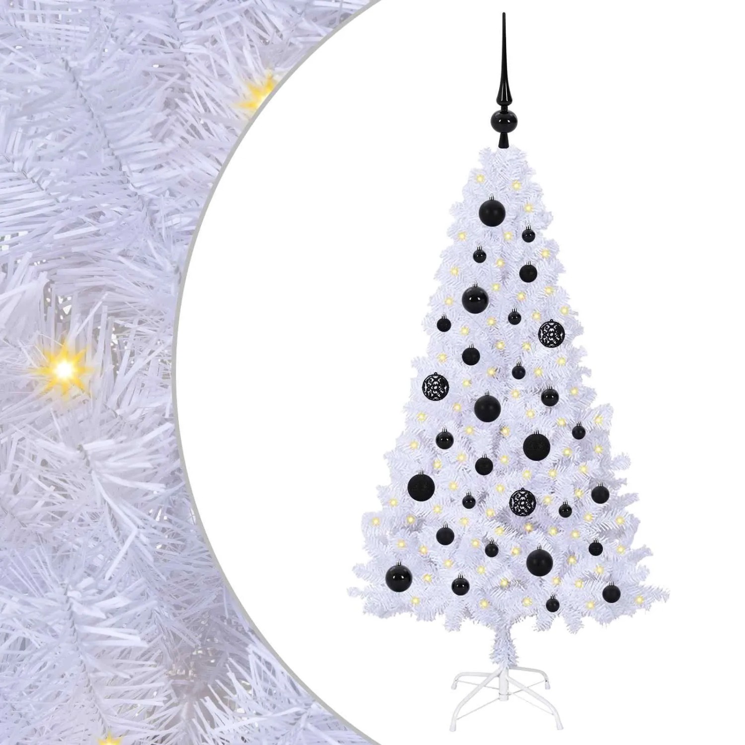 vidaXL Künstlicher Weihnachtsbaum Weiß 120 cm PVC und Stahl 3426750