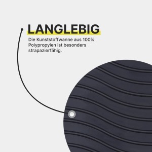 Detailaufnahme: Bestlivings Schuhabtropfschale XXL mit Rillenstruktur.