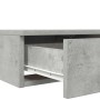 vidaXL Bettschublade Betongrau aus Holzwerkstoff, teilweise geöffnet. Modernes Design für Nachttische.