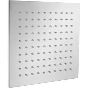 Quadratische baliv Kopfbrause KBR-20.40 aus Edelstahl mit Antikalk-Noppen.