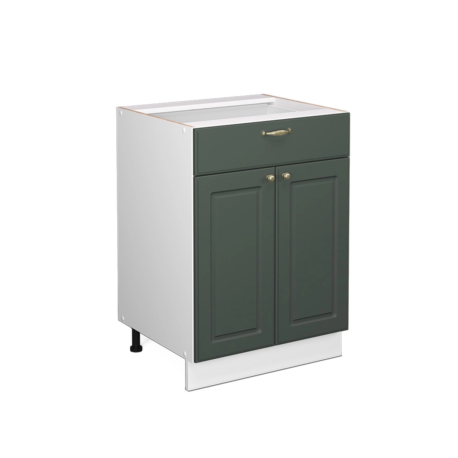 Vicco Badschrank Fame-Line Grün-Gold Landhaus/Weiß 60 x 82 cm mit Schublade ohne Arbeitsplatte