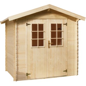 Kiehn-Holz Gartenhaus KH 19-009 Unberührt, 180x150cm, aus Holz mit Doppeltür und Fenstern.