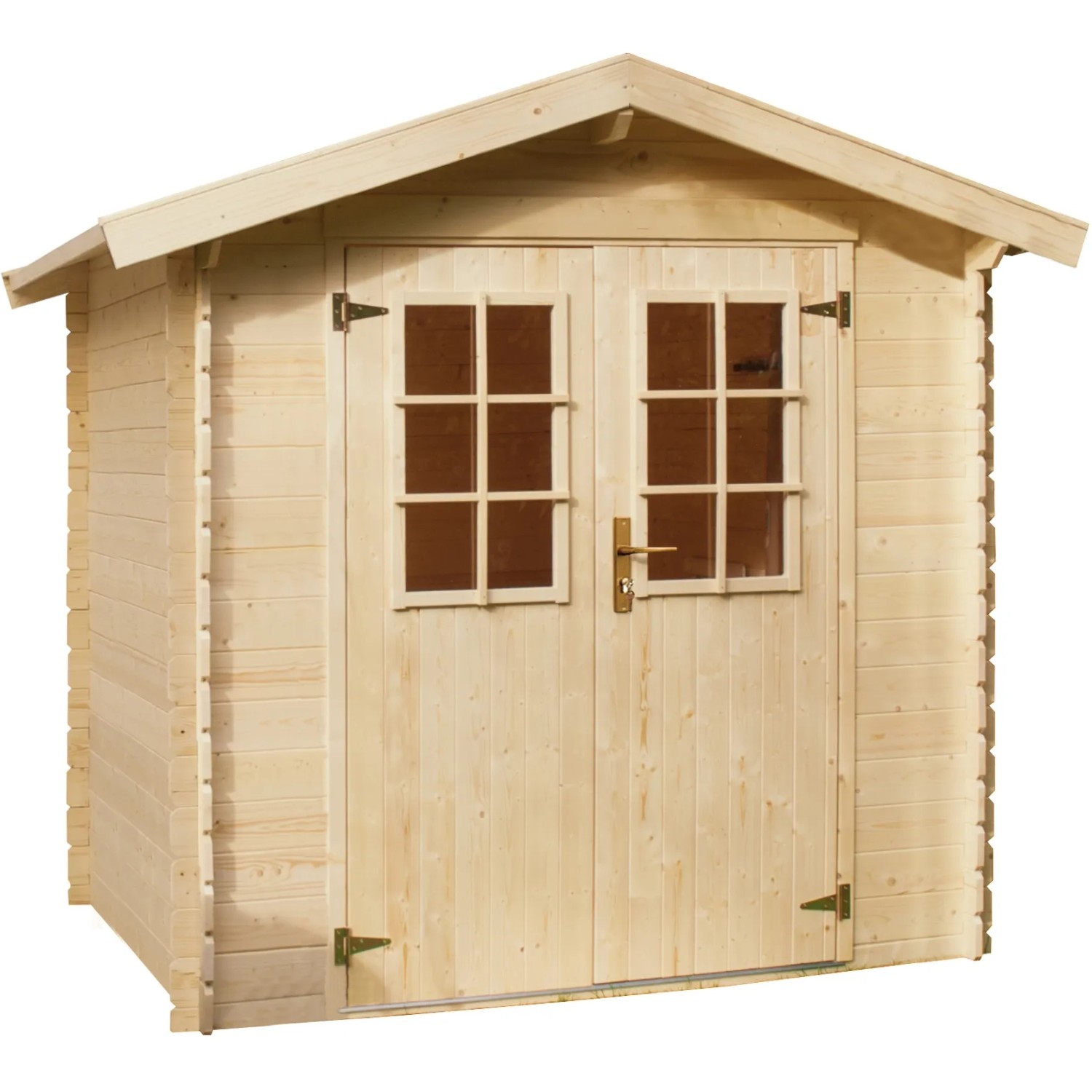 Kiehn-Holz Gartenhaus KH 19-009 Unberührt, 180x150cm, aus Holz mit Doppeltür und Fenstern.