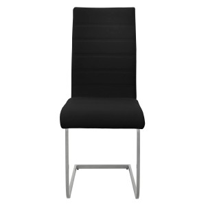 ML-Design Freischwinger Esszimmerstuhl, 2er Set, schwarzes Kunstleder, Metallgestell.