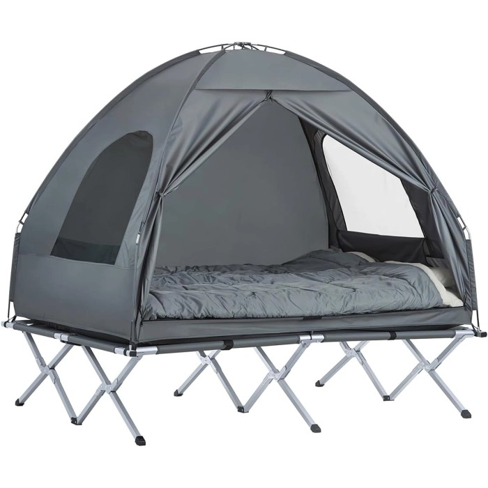 Feld Bett SoBuy Feldbett Mit Zelt 7in1 Wurfzelt OGS32-HG  Wasserdichtes  Campingbett, Grau, 193x86x160 Cm