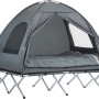 Graues SoBuy 4in1 Feldbett-Zelt mit Campingliege für 2 Personen. Ideal für Camping & Outdoor.
