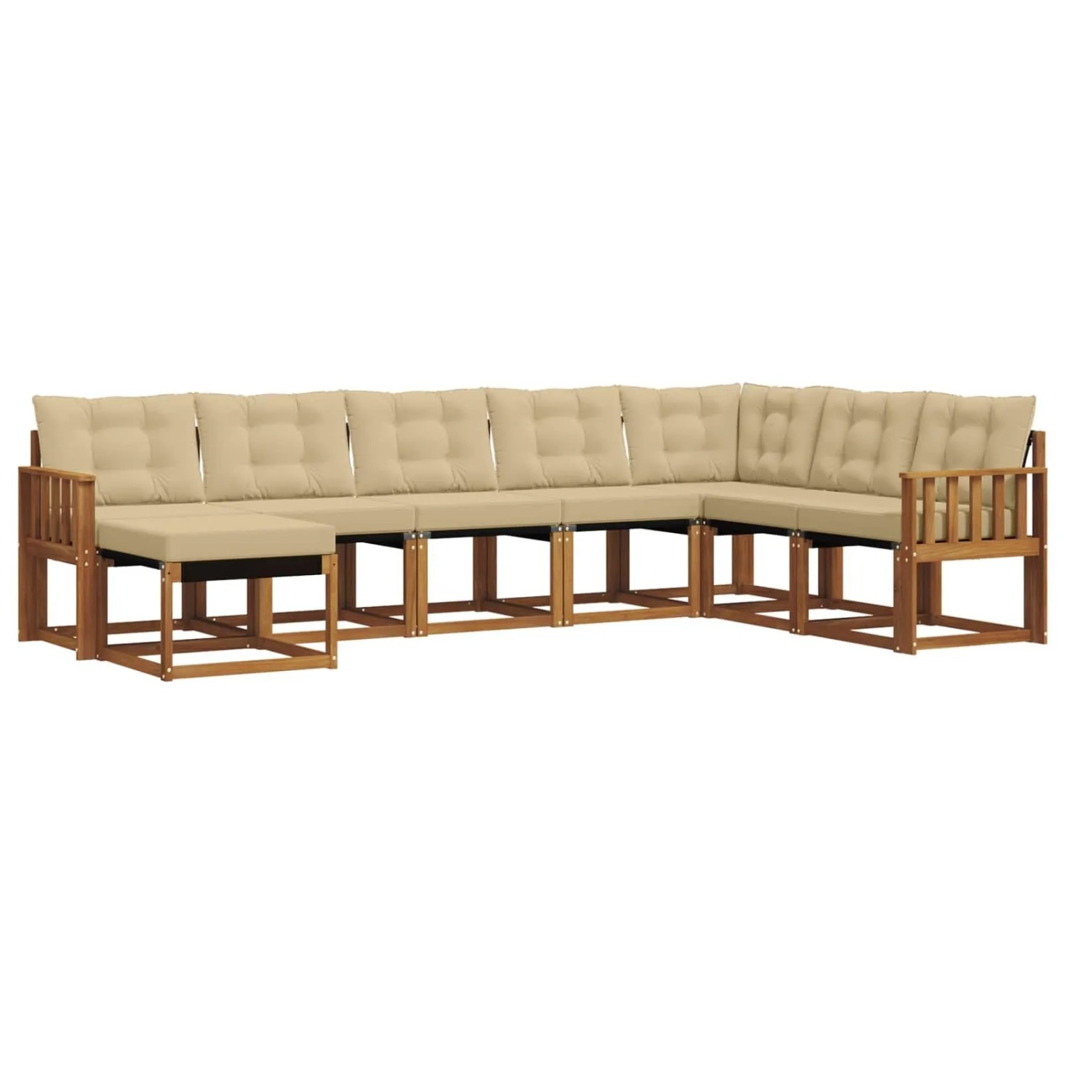 vidaXL Sofa Set mit Kissen 8-Tlg Natur und Beige 3368952