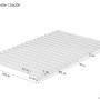 Technisches Diagramm: Erst-Holz Lattenrost 120x200 cm, metallfrei, Fichtenholz Stecksystem mit Maßen.