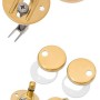 WC-Sitz Scharnier-Set in Gold: Edelstahl-Befestigung zur Montage von Toilettensitzen.