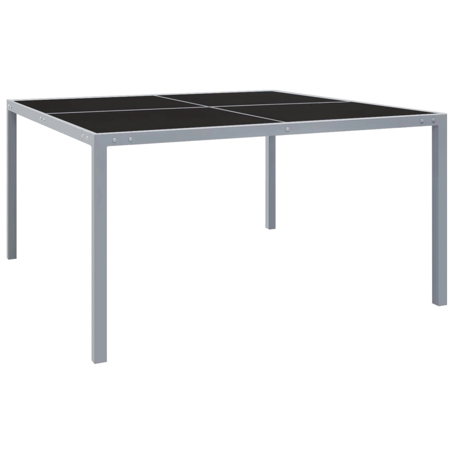 vidaXL Gartentisch 130x130x72 cm Grau Stahl und Glas 313086 günstig online kaufen