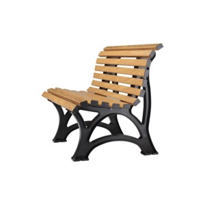 PROREGAL Gartenbank Jamaika 2-Sitzer in Holzoptik mit schwarzem Gestell. Wetterfest und UV-beständig.