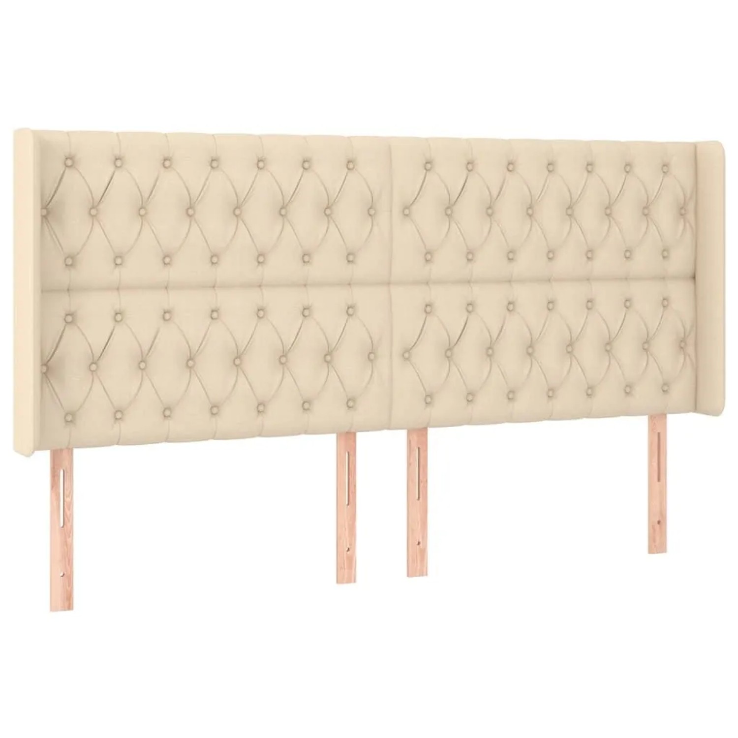 vidaXL Kopfteil mit Ohren Creme 203x16x118/128 cm Stoff 3119943