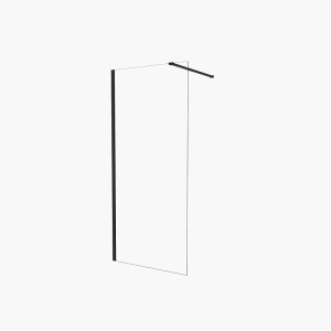 Duschparadies Walk In Dusche 65 x 185cm Seitenwand 6mm Nano Glas Dusche Mit 90cm Stabilisierungsstange Schwarzrahmen