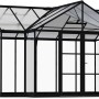 Palram Canopia Triomphe Gewächshaus, schwarz, mit Fundamentrahmen. Begehbares Gewächshaus mit Doppeltür.
