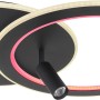 Moderne, dimmbare LED-Deckenleuchte Marian, 2-flammig, schwarz matt mit Farbwechsler und Fernbedienung.