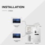 Installationsschema der Balter EVO Video-Türsprechanlage für 2 Familien mit Monitoren, Türstation und Zubehör.