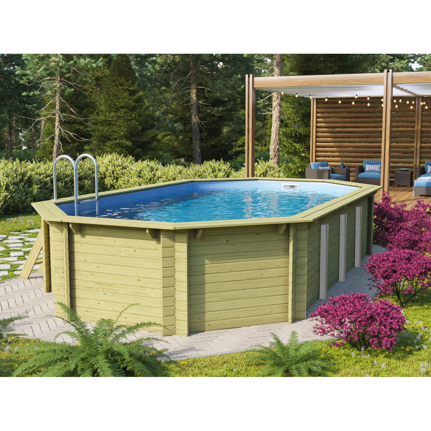 Karibu Pool 5 Set inkl. Filteranlage Skimmer