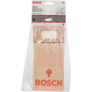 Bosch Papierstaubbeutel Pro, 3 Stück, für Multischleifer. Einwegbeutel im transparenten Kunststoff.