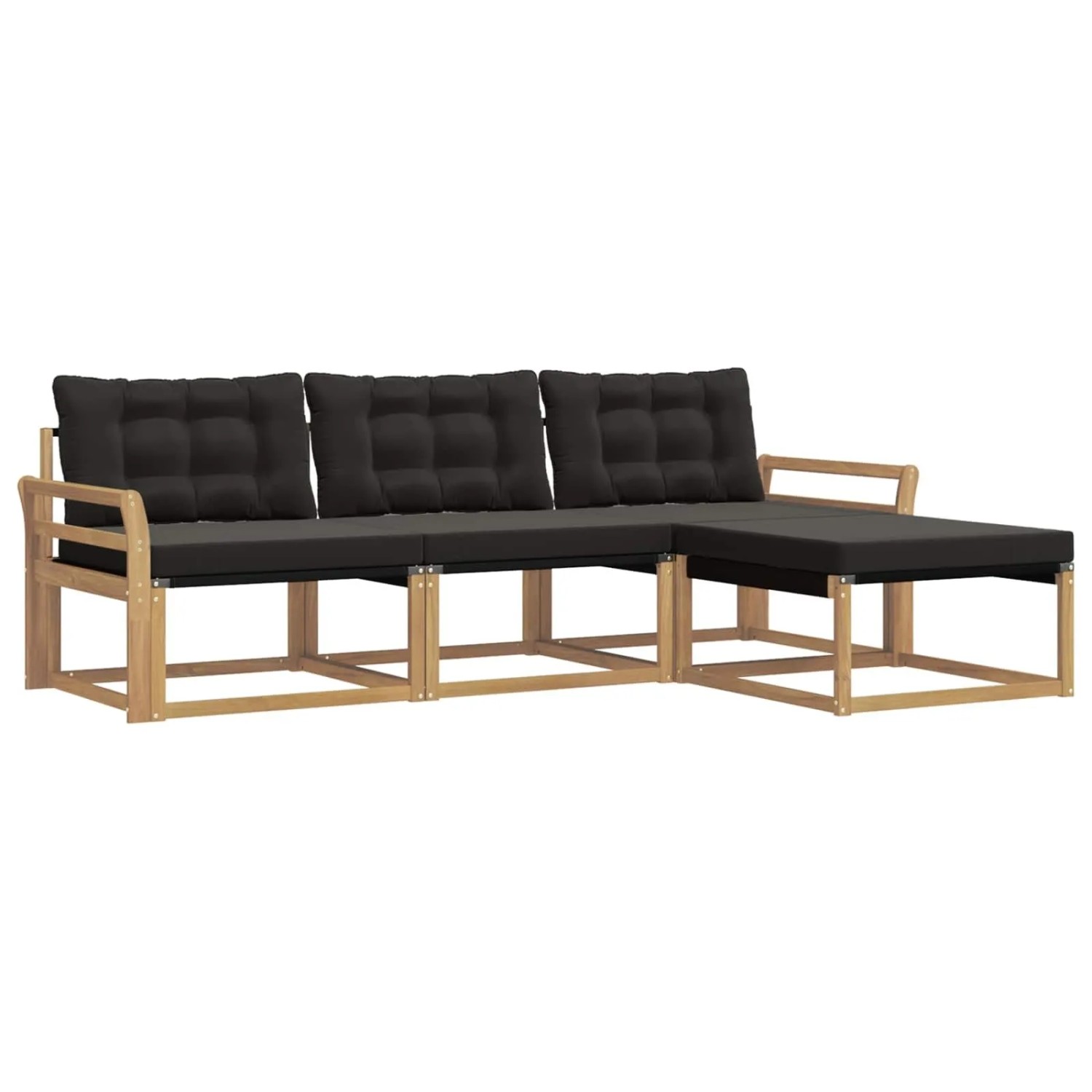 vidaXL Outdoor-Sofagarnitur mit Kissen 4 Stk Weiß und Schwarz 3388566