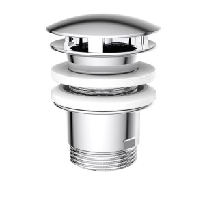 Kirchhoff Ablaufventil DAV-4WK, Chrom, für Waschbecken ohne Überlauf, 41,9 mm (1 1/4) x 65 mm.