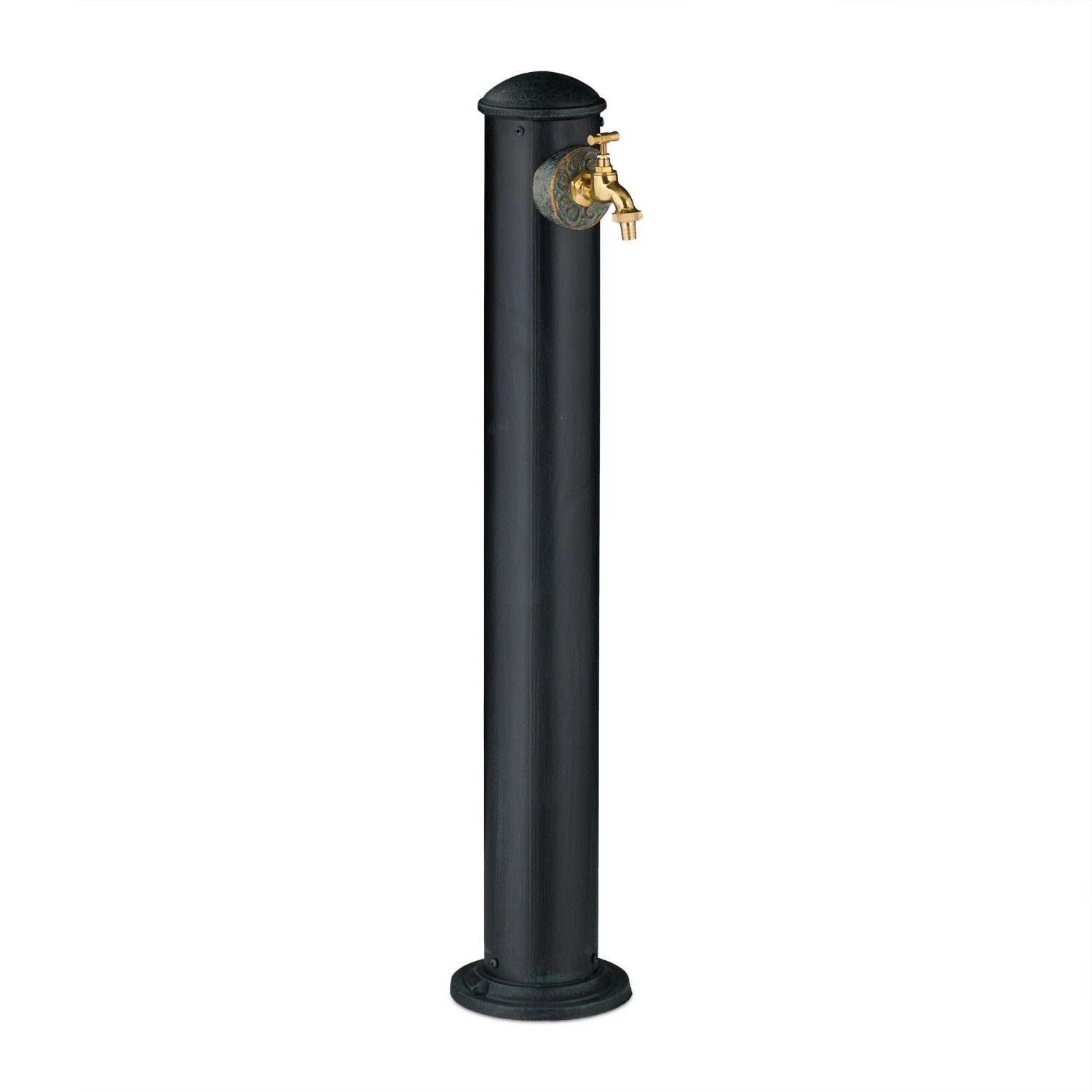 Relaxdays Standbrunnen Aluminiumguss Dunkelgrün Antik 91 cm x 18 cm x 17,5 cm