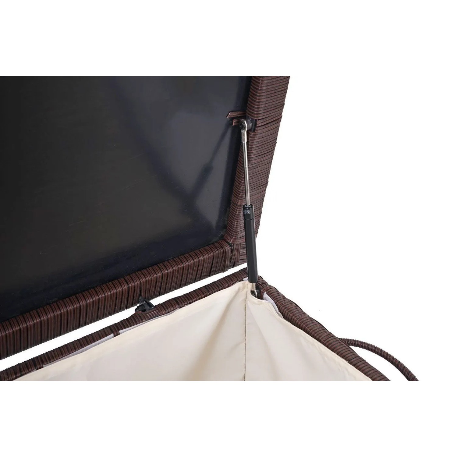 Proregal Poly-Rattan Kissenbox HxBxT 51x100x50cm Premium Braun 170L Gartentruhe Auflagenbox Truhe_5