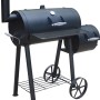 Schwarzer El Fuego Holzkohlegrill Smoker Edmonton mit Rädern und Thermometer.