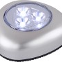 Globo LED-Pushlight Flashlight, silberfarbene Arbeitsleuchte mit drei LEDs.