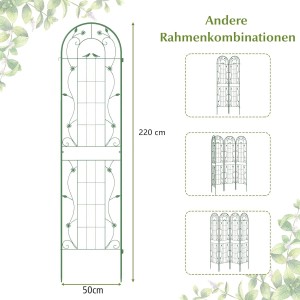 Costway Rankgitter Metall 2er Set Gartenzaun 220 x 50 cm Grün