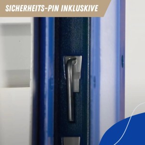 Detailaufnahme Reifenregal High Maximus Pro: Sicherheits-Pin inklusive.