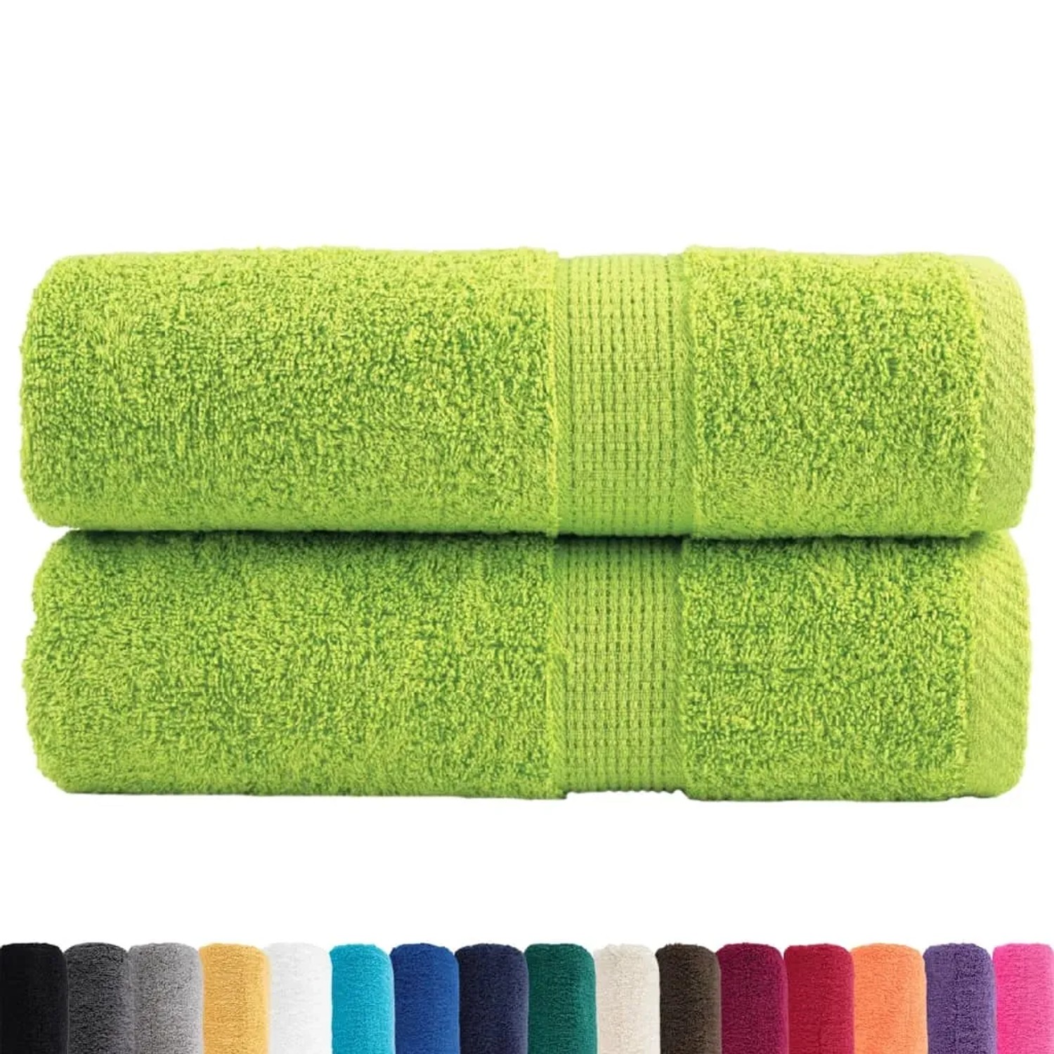 vidaXL Premium-Gästetücher SOLUND 2 Stk Apfelgrün 30x50 cm 600 g/m² 137494