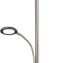 Moderne Trio LED-Stehlampe Split in Nickel matt mit Fluter und Lesearm.