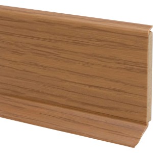 Kernsockelleiste 60 Eiche Natur, 15x60x2550 mm, für perfekten Wandabschluss.