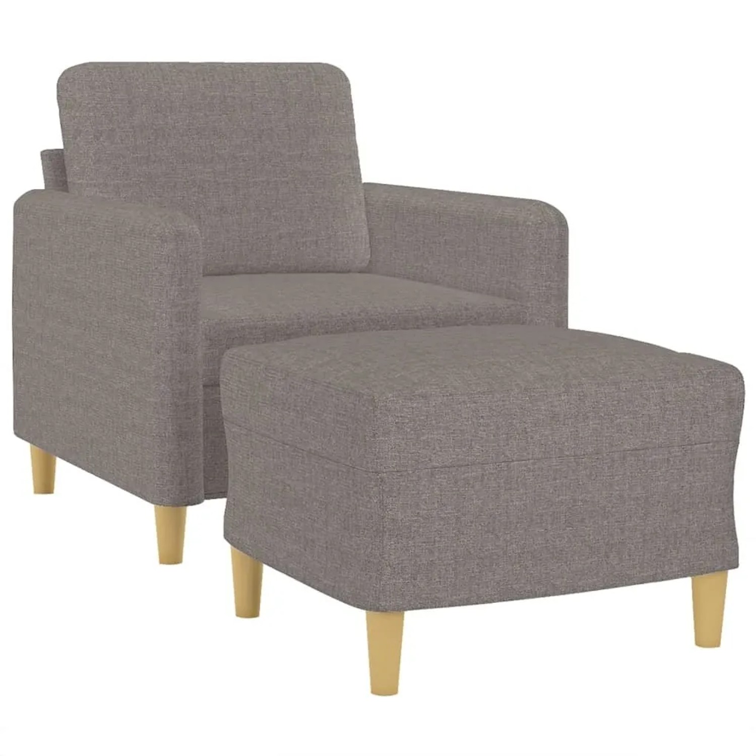 vidaXL Sessel mit Hocker Taupe 60 cm Stoff 3201191