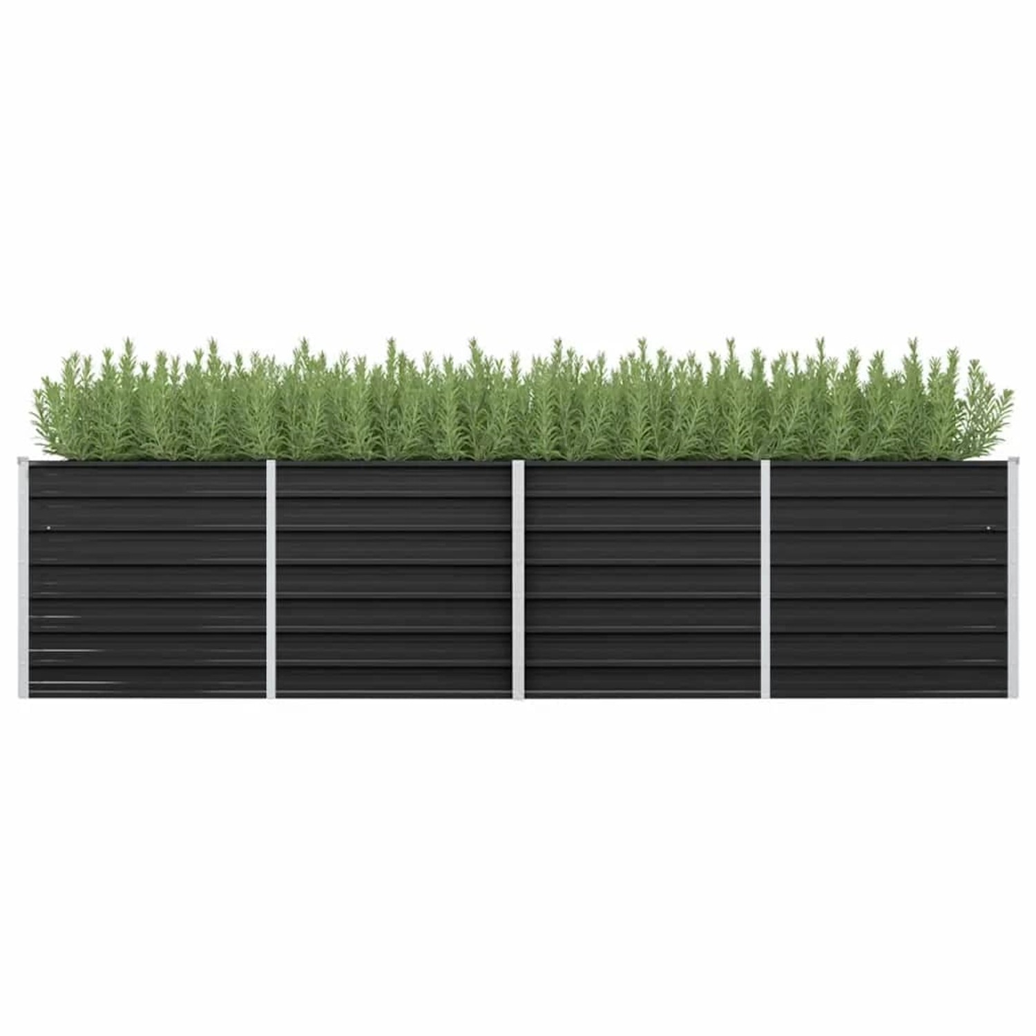 furnicato Garten-Hochbeet Anthrazit 320 x 80 x 77 cm Verzinkter Stahl