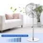 HOMCOM Standventilator, silberner Stahl, höhenverstellbar, 3 Geschwindigkeiten für Wohnzimmer oder Büro.