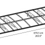Technische Zeichnung: Palram Canopia Bordeaux 6.7 x 1.4 Vordach, weiße Rahmen, klare Eindeckung, Maße.