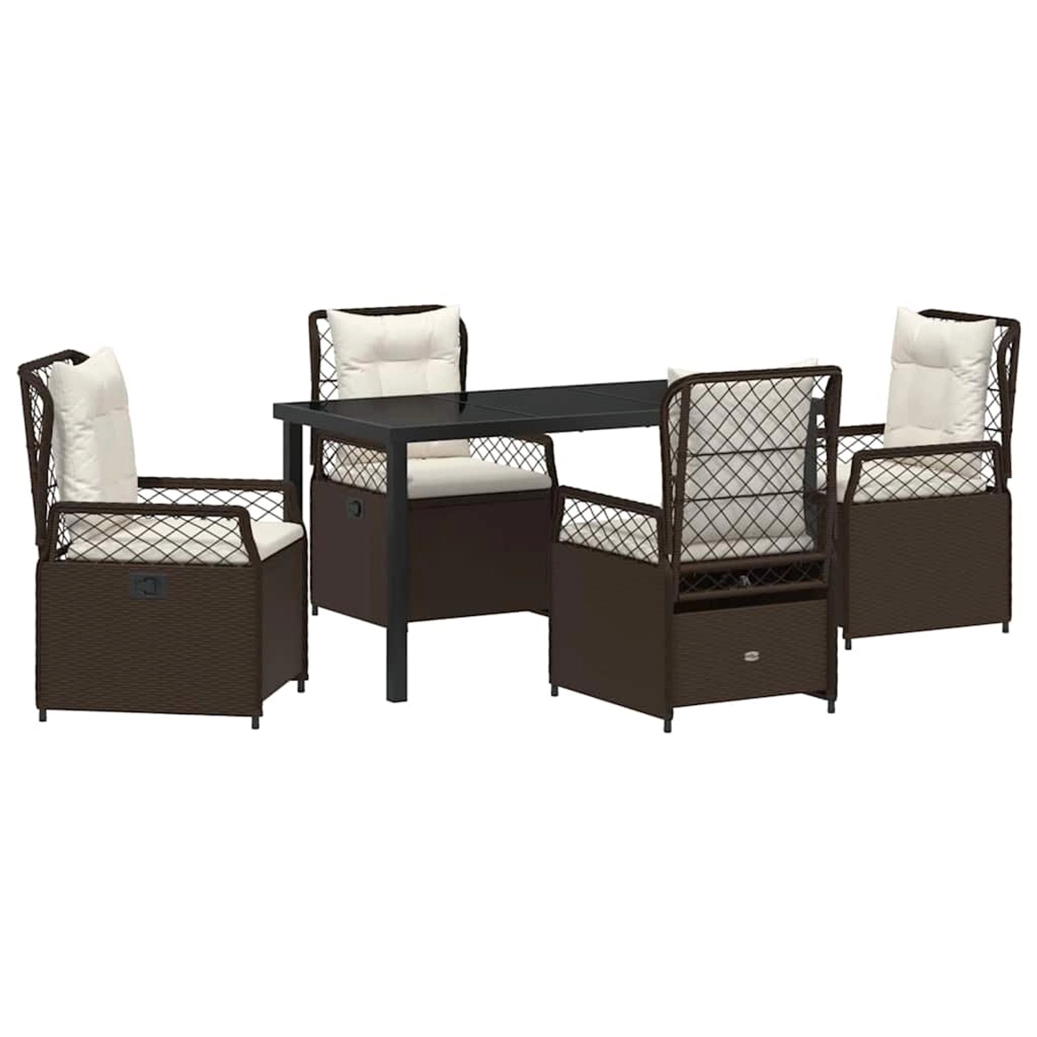 vidaXL Garten Essgruppe 5-Tlg Braun Poly Rattan 3380990 günstig online kaufen