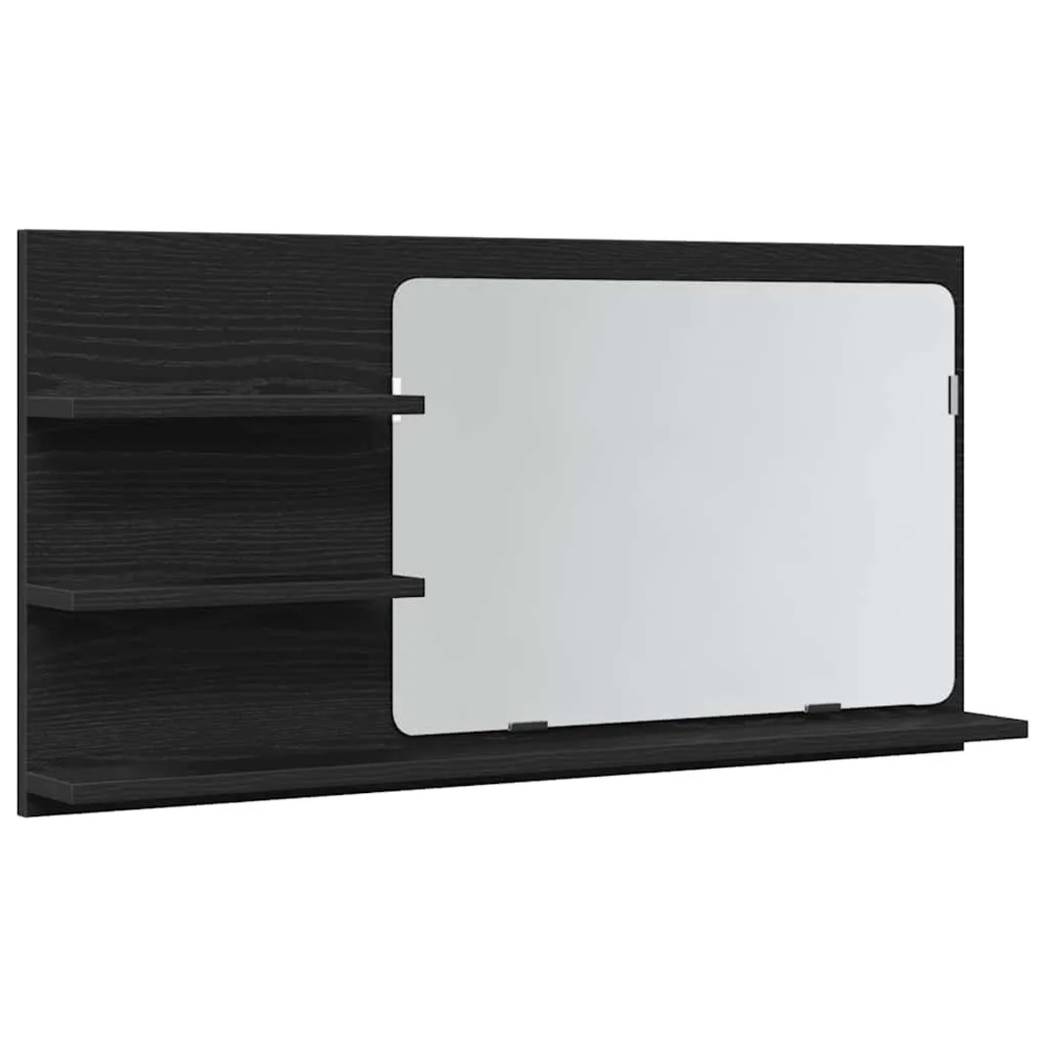 vidaXL Badezimmer-Spiegelschrank Schwarze Eiche 90 x 11 x 45 cm Holzwerksto günstig online kaufen