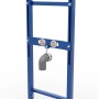 Siamp Ingenio Waschtisch-Set, blaues Trockenbauelement mit Siphon und Befestigungen.