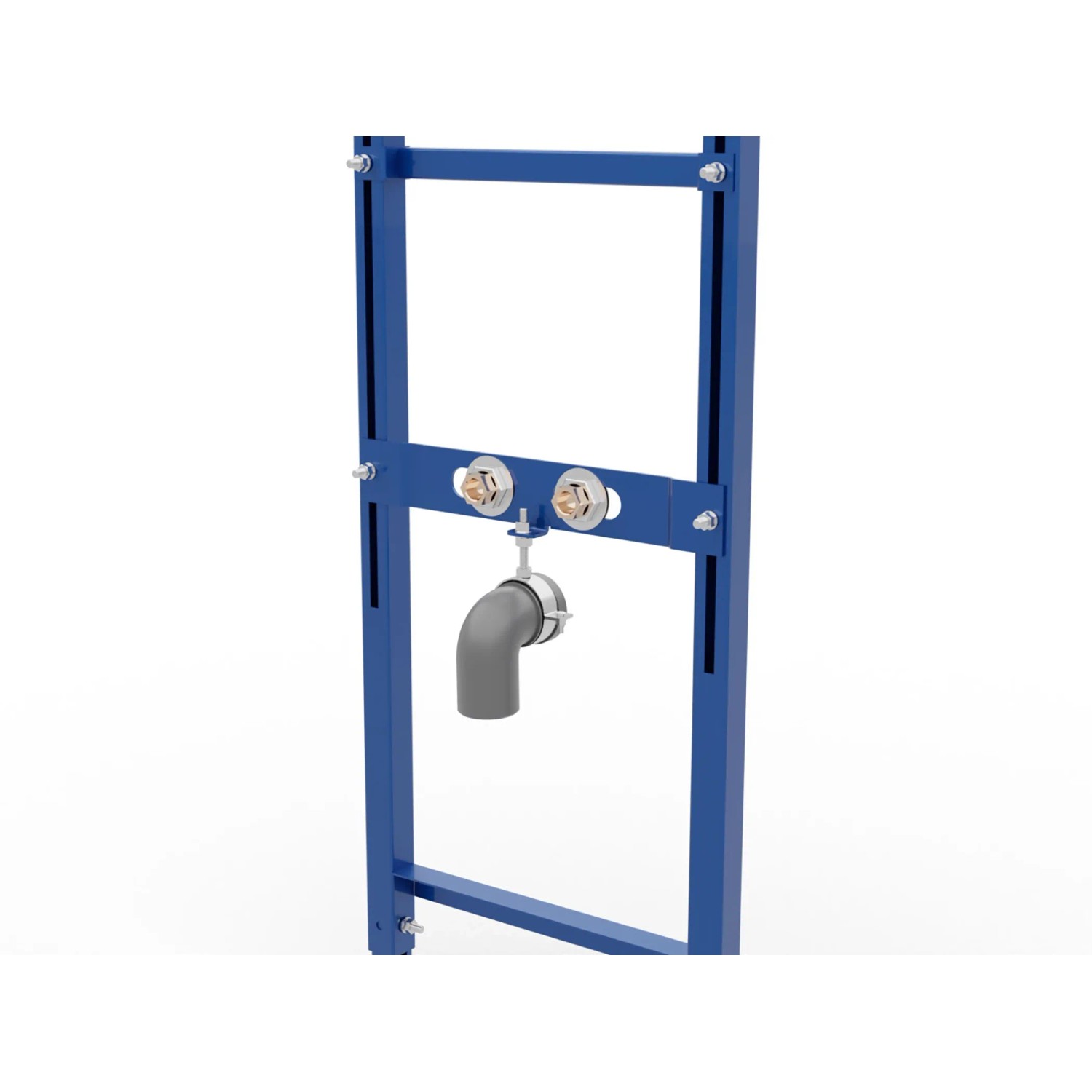 Siamp Ingenio Waschtisch-Set, blaues Trockenbauelement mit Siphon und Befestigungen.